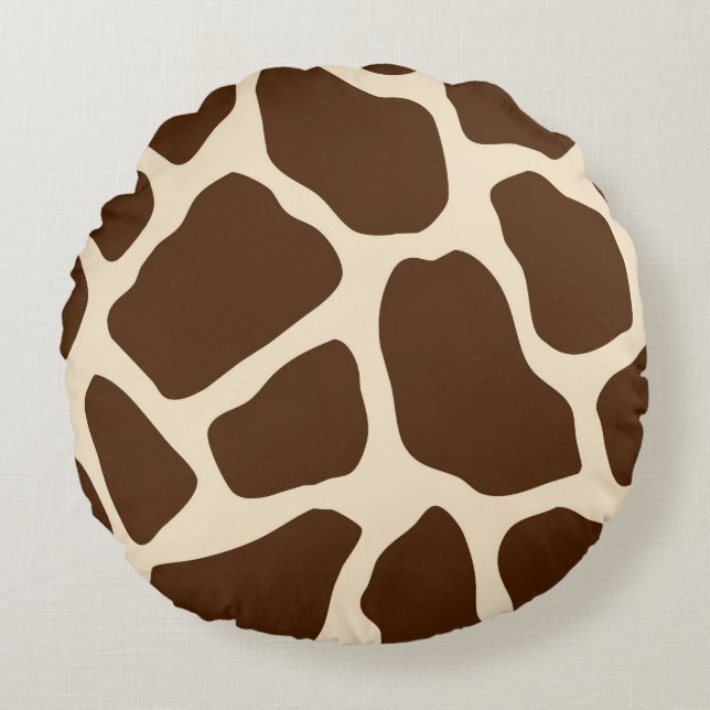 Giraffe Print Round Cushion (Front)