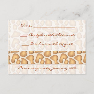 Giraffe Print RSVP Card