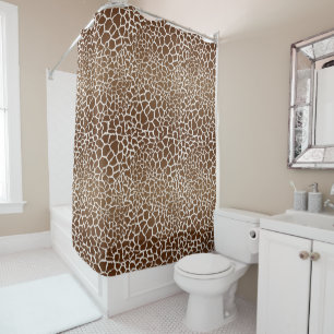 Giraffe print shower curtain