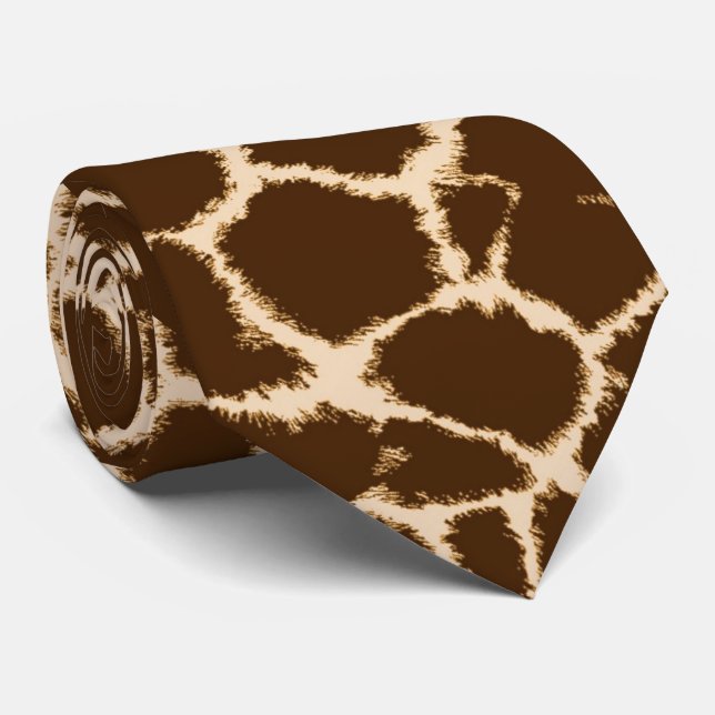 Giraffe Print Tie (Rolled)