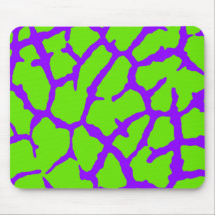 Giraffe Print Violet Green Mouse Pad