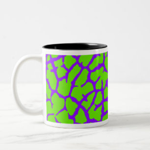 Giraffe Print Violet Green Two-Tone Coffee Mug