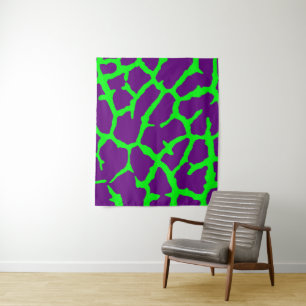 Giraffe Print Wine Lime Tapestry