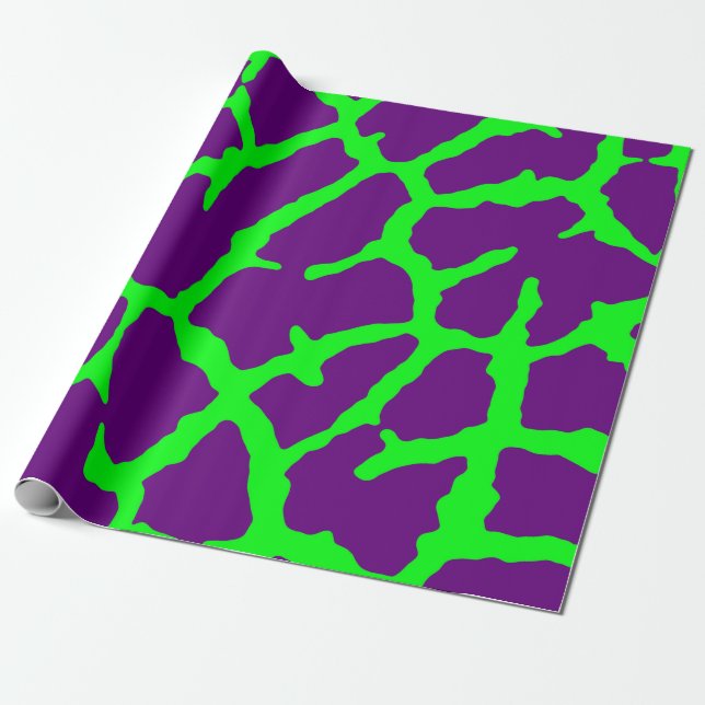 Giraffe Print Wine Lime Wrapping Paper (Unrolled)