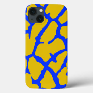 Giraffe Print Yellow Blue iPhone 13 Case