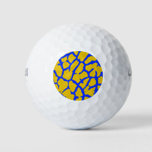 Giraffe Print Yellow Blue Golf Balls
