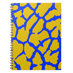 Giraffe Print Yellow Blue Notebook