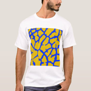 Giraffe Print Yellow Blue T-Shirt