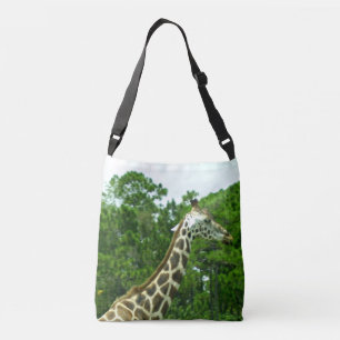 Giraffe Profile Among the Trees Crossbody Bag