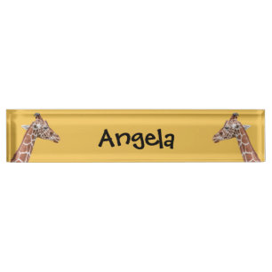 Giraffe profile nameplate