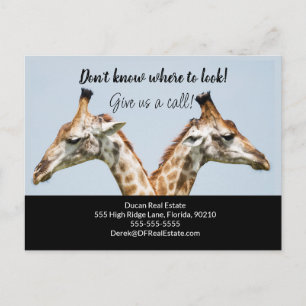 Giraffe real estate marketing sell postcard