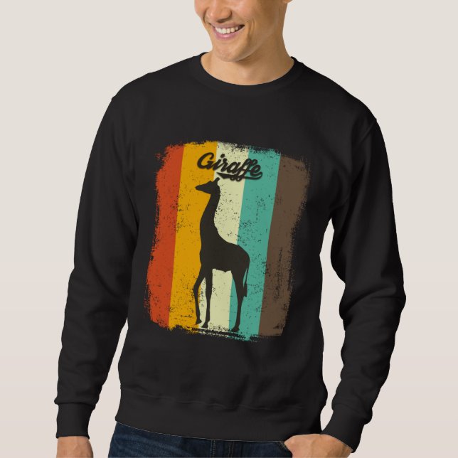Giraffe  Retro 70s Vintage Animal Sweatshirt (Front)