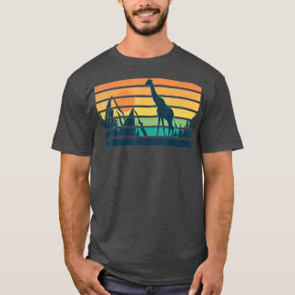 Giraffe Retro Silhouette Vintage for Men Women Cut T-Shirt