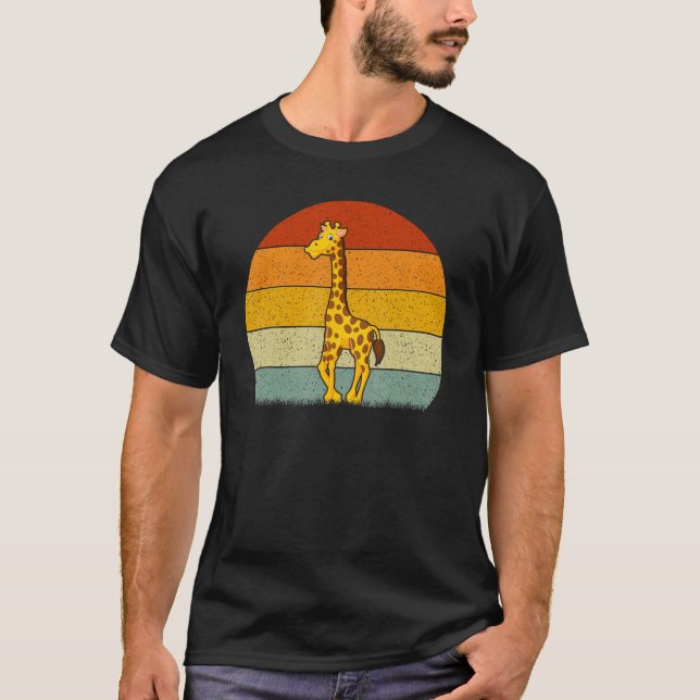 Giraffe  Retro Style Vintage T-Shirt (Front)