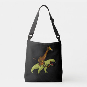Giraffe Riding T-Rex Dinosaur Funny Animals Crossbody Bag