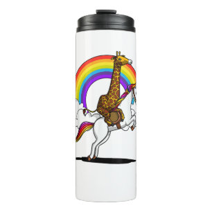 Giraffe Riding Unicorn Magical Rainbow Funny Boys  Thermal Tumbler