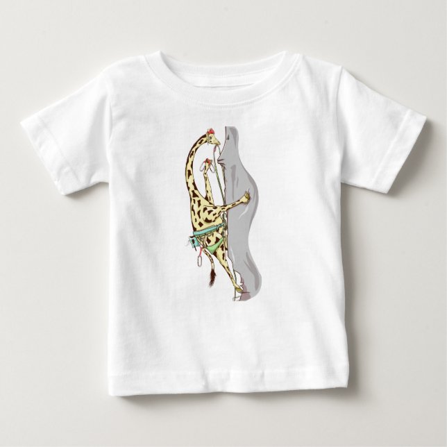Giraffe Rock climbing Baby T-Shirt (Front)