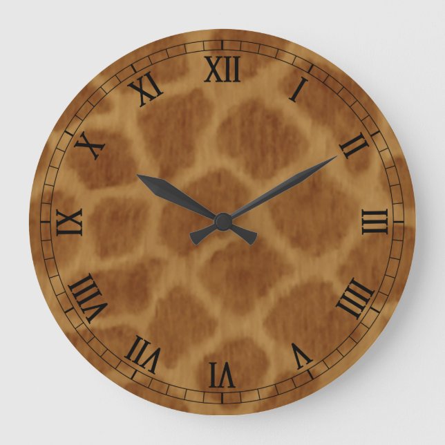 Giraffe Round Roman Numerals Clock (Front)