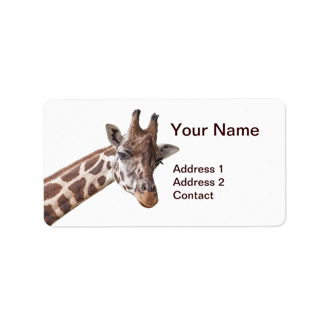 Giraffe Safari Animal Address Label (Front)