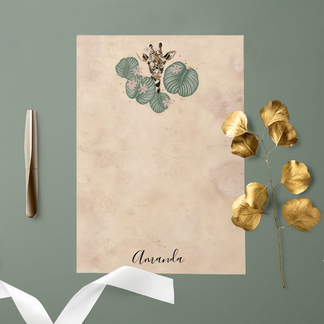 Giraffe Safari Animal Botanical  Post-it Notes (Creator Uploaded)