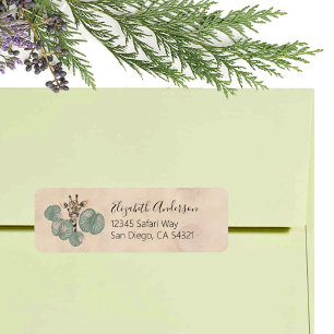 Giraffe Safari Animal Botanical Return Address Label