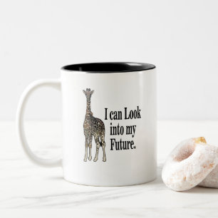 Giraffe Safari Animal Funny Birthday Two-Tone Coffee Mug