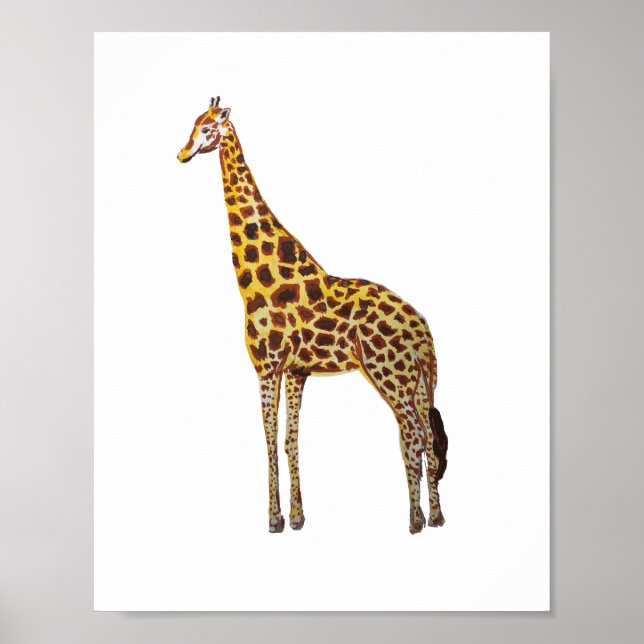 Giraffe Safari Animals Painting Poster (Front)