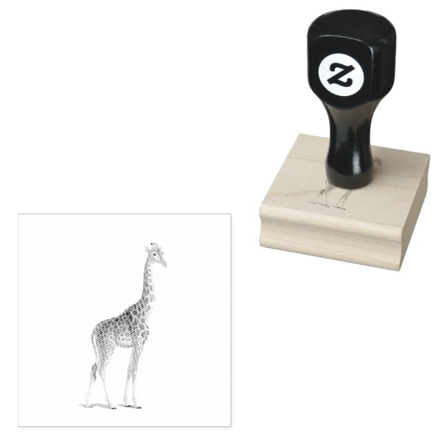 Giraffe Safari Animals Rubber Stamp (Stamped)