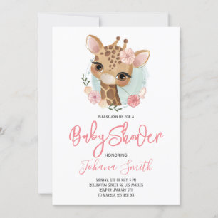 Giraffe Safari Cute Baby Shower Invitation