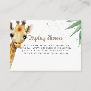 Giraffe Safari Display Baby Shower Enclosure Card