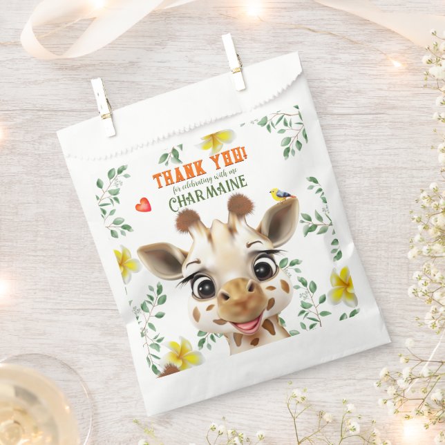 Giraffe Safari Favour Bag (Clipped)