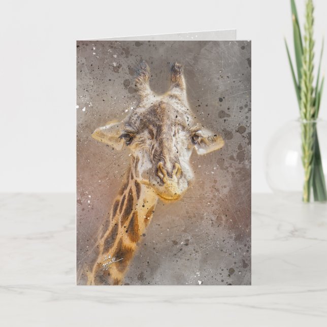 Giraffe Safari Jungle Animal All Occasion Blank Holiday Card (Front)