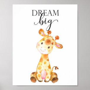 Giraffe Safari Nursery Wall Art Baby Gift Animals