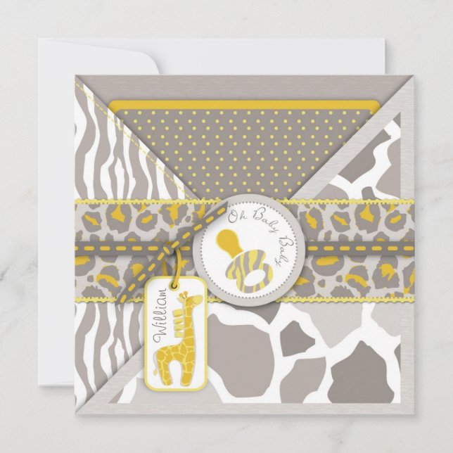 Giraffe Safari Pacifier Couples Baby Shower Invitation (Front)