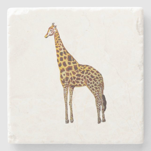 Giraffe Safari Painting Marble Stone Coaster (Front)