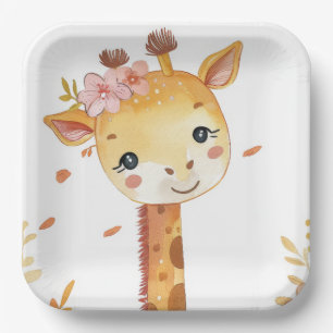 "Giraffe Safari Paper Plate" Plate