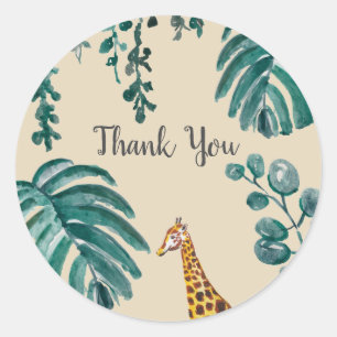 Giraffe Safari Party Thank You Stickers