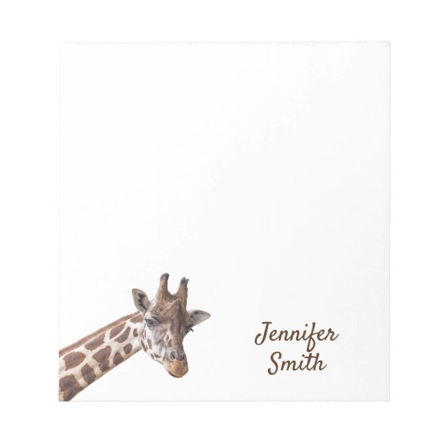 Giraffe Safari Personalised Name Notepad (Front)