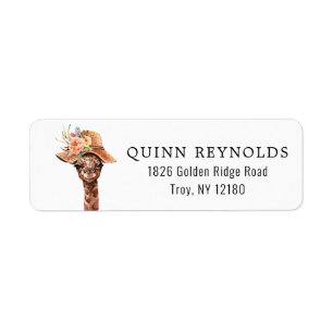 Giraffe Safari   Return Address Label