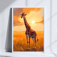 Giraffe Safari Sunset Animal Painting