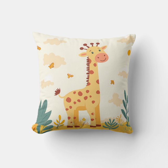 Giraffe Safari Theme Kids Room Nursery  Cushion (Front)