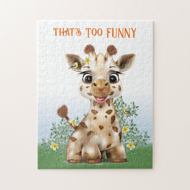 Giraffe Safari Whimsical Jigsaw Puzzle (Vertical)