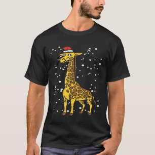Giraffe Santa Hat Christmas Xmas Pyjamas Animal T-Shirt