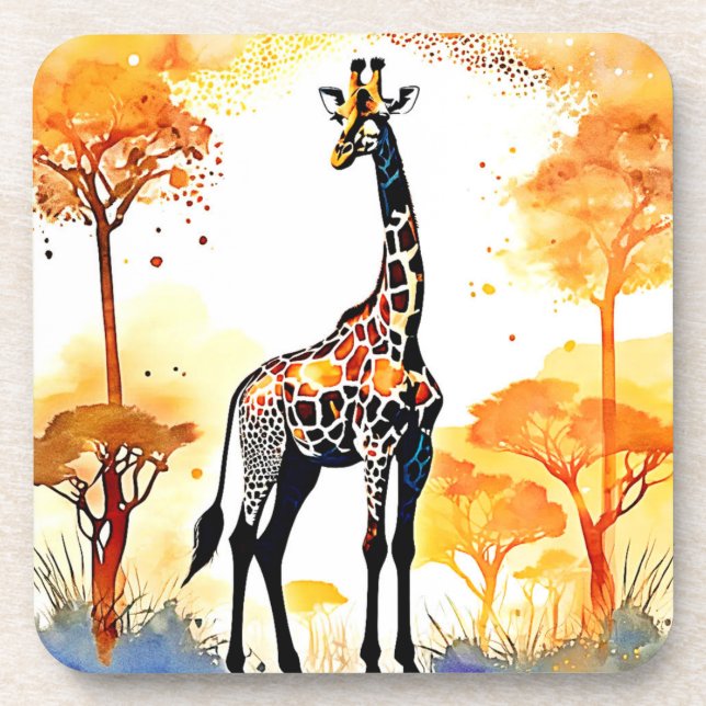 Giraffe Savannah Art Coaster (Front)