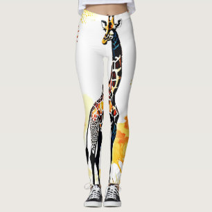Giraffe Savannah Art Leggings