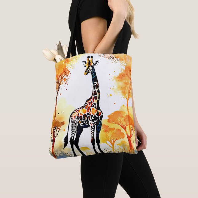 Giraffe Savannah Art Tote Bag (Close Up)