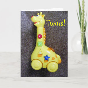 GIRAFFE SAYS CONGRATS-TWINS CARD