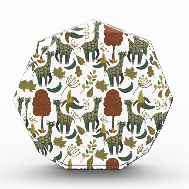 Giraffe seamless pattern | colourful floral patter photo block (Front)
