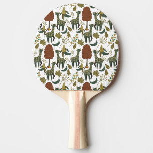 Giraffe seamless pattern   colourful floral patter ping pong paddle