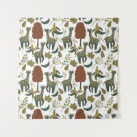 Giraffe seamless pattern | colourful floral patter